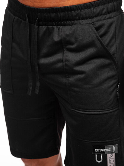 Pantalón corto de chándal para hombre negro Bolf JX609