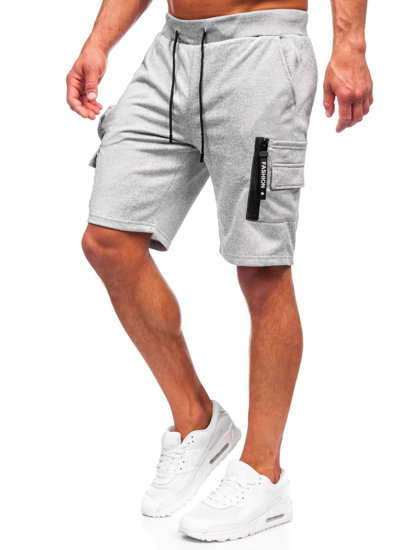 Pantalón corto de chándal tipo cargo para hombre gris Bolf HS7180