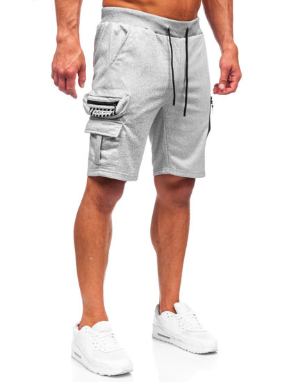 Pantalón corto de chándal tipo cargo para hombre gris Bolf HS7180