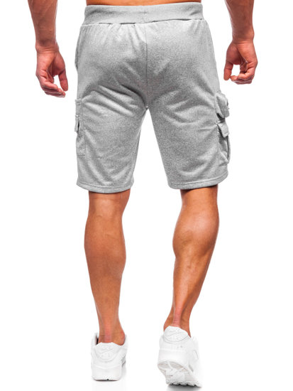 Pantalón corto de chándal tipo cargo para hombre gris Bolf HS7180