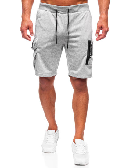 Pantalón corto de chándal tipo cargo para hombre gris Bolf HS7180