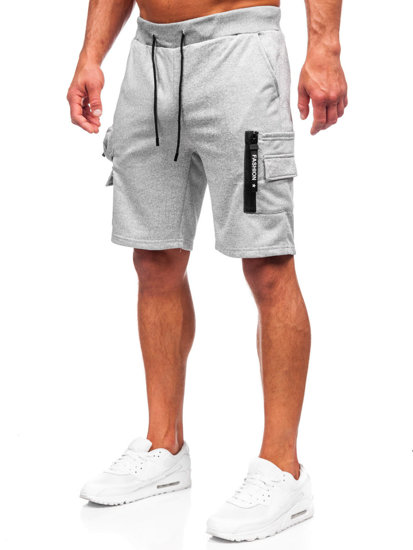 Pantalón corto de chándal tipo cargo para hombre gris Bolf HS7180