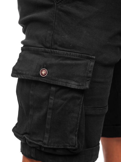 Pantalón corto de combate con cinturón para hombre negro Bolf MP0109NA