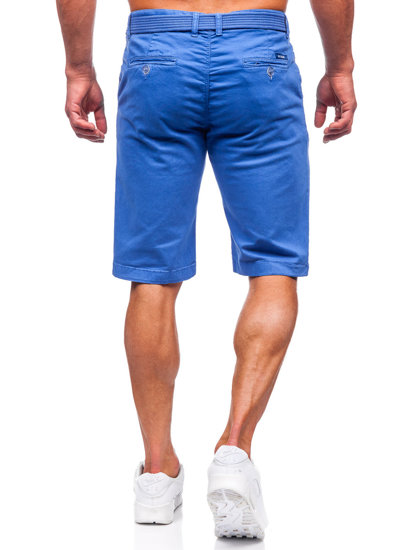 Pantalón corto de tela a rayas para hombre indigo Bolf 0010