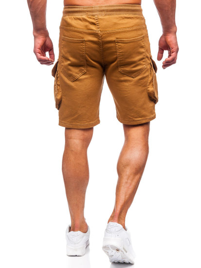 Pantalón corto de tela cargo para hombre camel Bolf 384K