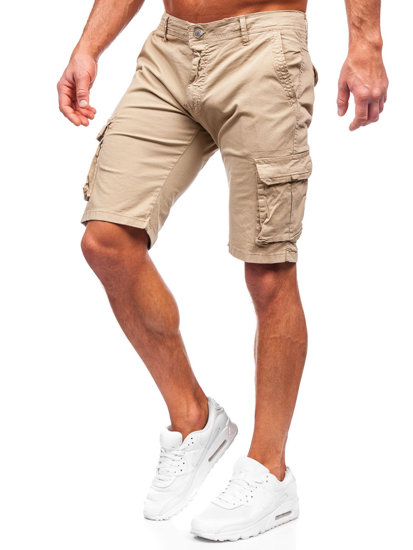 Pantalón corto de tela cargo para hombre camel Bolf J707