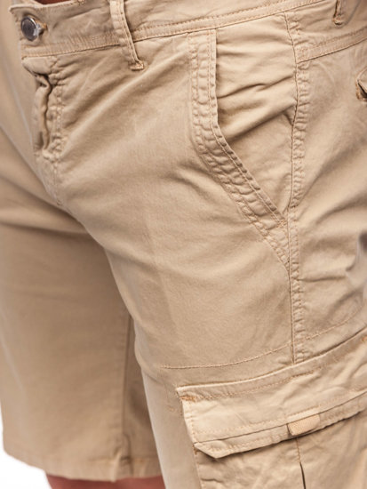 Pantalón corto de tela cargo para hombre camel Bolf J707