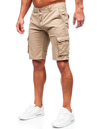 Pantalón corto de tela cargo para hombre camel Bolf J707