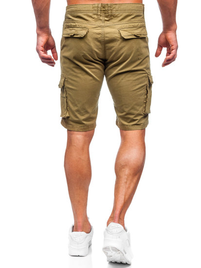 Pantalón corto de tela cargo para hombre caqui Bolf J707