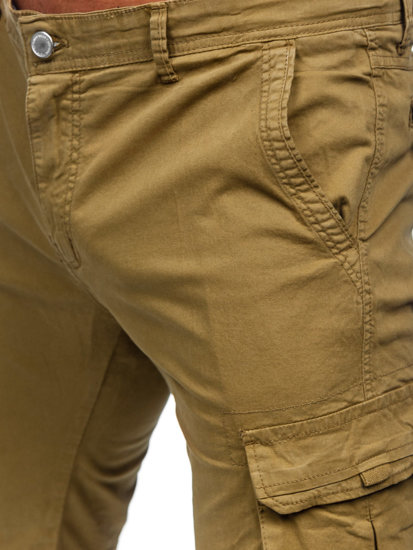 Pantalón corto de tela cargo para hombre caqui Bolf J707