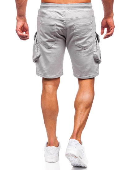 Pantalón corto de tela cargo para hombre gris Bolf 384K