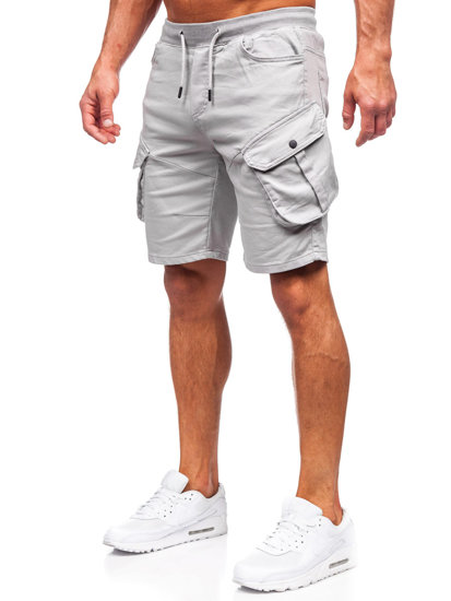 Pantalón corto de tela cargo para hombre gris Bolf 384K