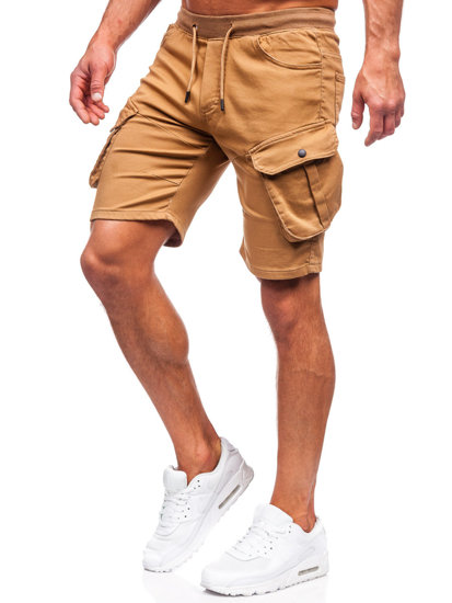 Pantalón corto de tela cargo para hombre marrón Bolf 384K