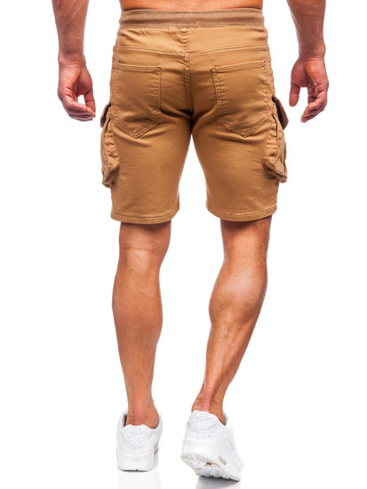 Pantalón corto de tela cargo para hombre marrón Bolf 384K