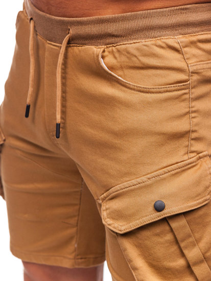 Pantalón corto de tela cargo para hombre marrón Bolf 384K