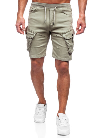 Pantalón corto de tela cargo para hombre verde claro Bolf 384K