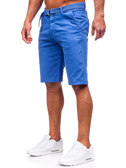 Pantalón corto de tela con cinturón para hombre indigo Bolf 0010