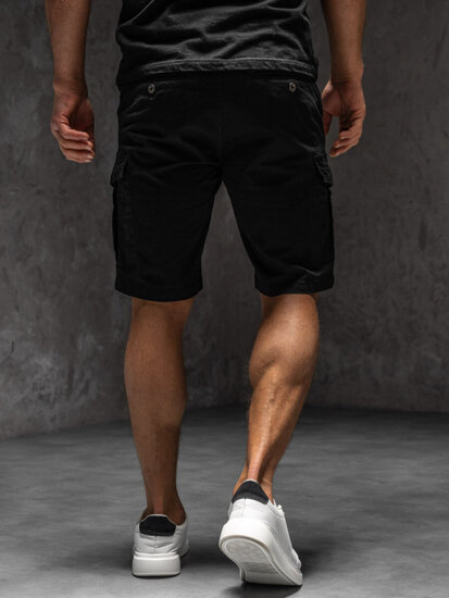 Pantalón corto de tela tipo cargo para hombre negro Bolf MP0188NA1