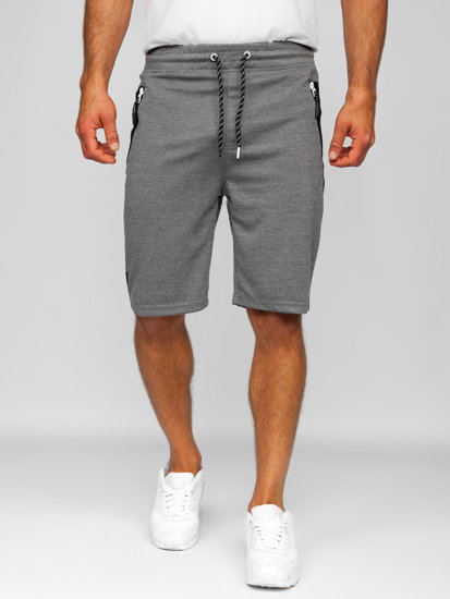 Pantalón corto deportivo para hombre gris y blanco Bolf Q3876