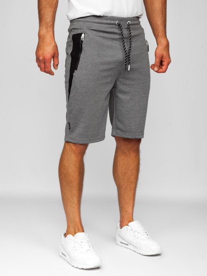 Pantalón corto deportivo para hombre gris y blanco Bolf Q3876