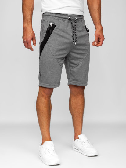 Pantalón corto deportivo para hombre gris y blanco Bolf Q3878