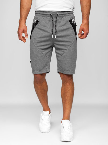 Pantalón corto deportivo para hombre gris y blanco Bolf Q3878