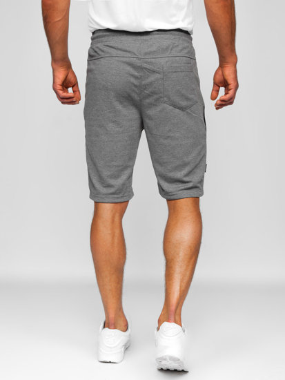 Pantalón corto deportivo para hombre gris y blanco Bolf Q3878