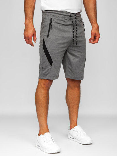 Pantalón corto deportivo para hombre gris y negro Bolf Q3875