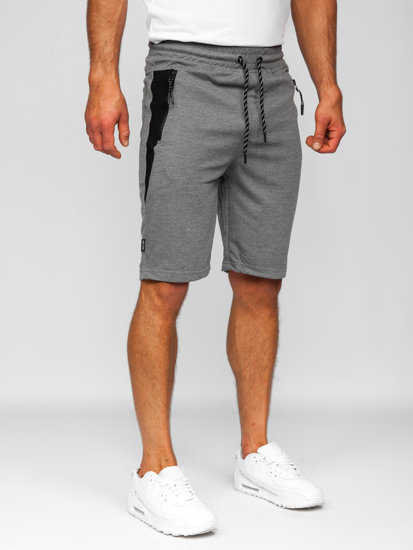 Pantalón corto deportivo para hombre gris y negro Bolf Q3876