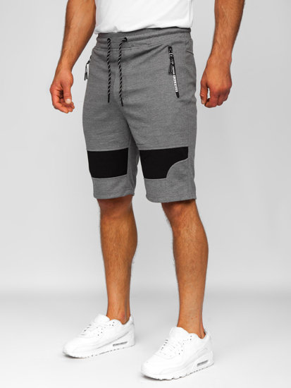 Pantalón corto deportivo para hombre gris y negro Bolf Q3877