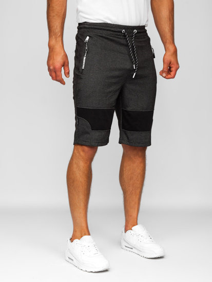 Pantalón corto deportivo para hombre negro y blanco Bolf Q3877