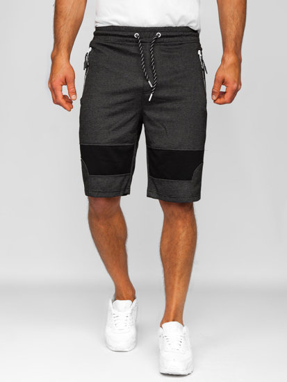 Pantalón corto deportivo para hombre negro y blanco Bolf Q3877