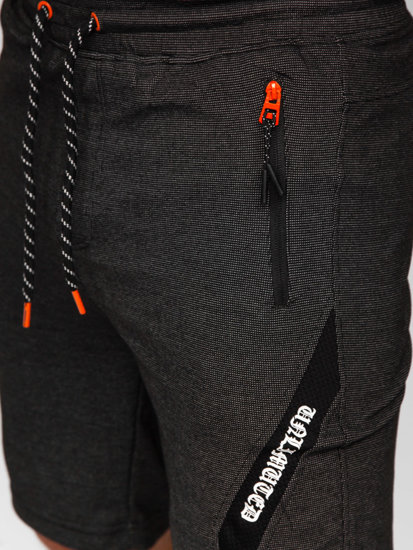 Pantalón corto deportivo para hombre negro y naranja Bolf Q3875