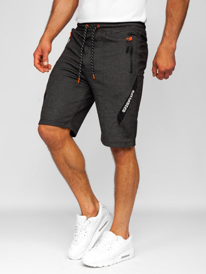 Pantalón corto deportivo para hombre negro y naranja Bolf Q3875