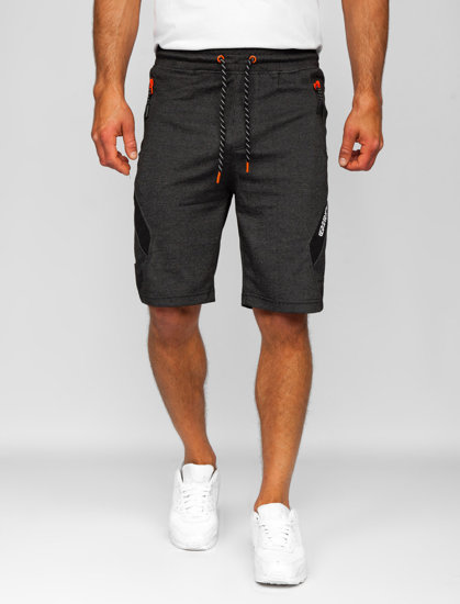 Pantalón corto deportivo para hombre negro y naranja Bolf Q3875