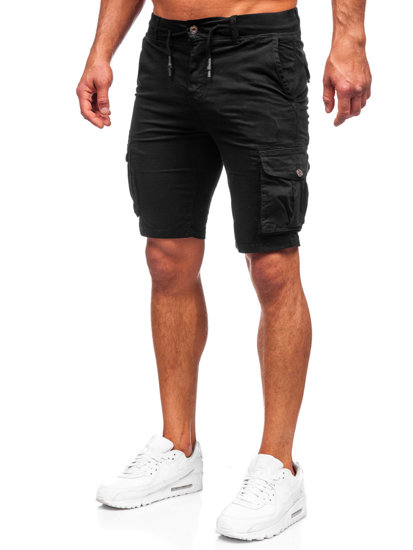 Pantalón corto tipo cargo shorts para hombre negro Bolf BB70010