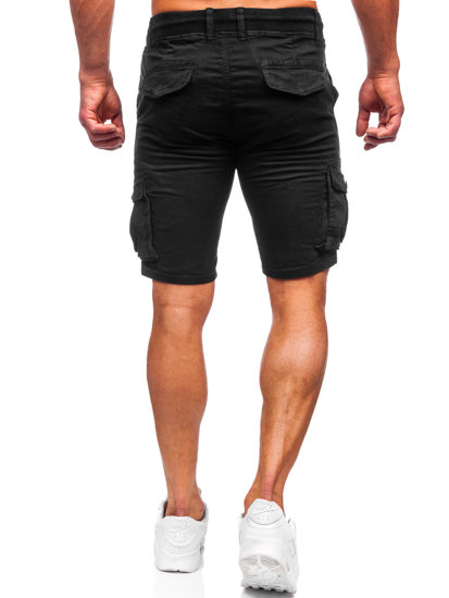 Pantalón corto tipo cargo shorts para hombre negro Bolf BB70010