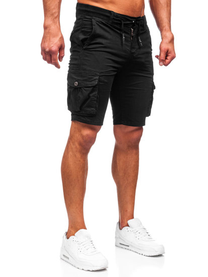 Pantalón corto tipo cargo shorts para hombre negro Bolf BB70010