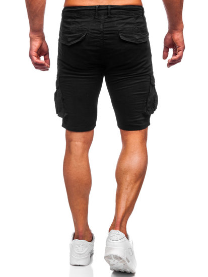 Pantalón corto tipo cargo shorts para hombre negro Bolf BB70011