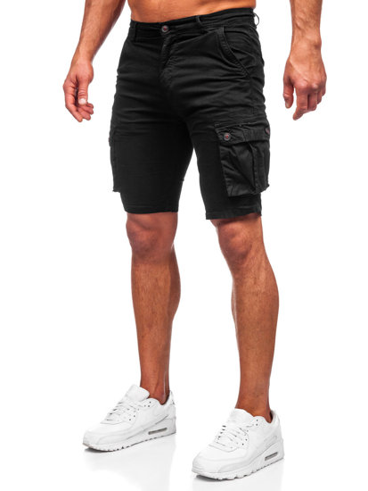 Pantalón corto tipo cargo shorts para hombre negro Bolf BB70012