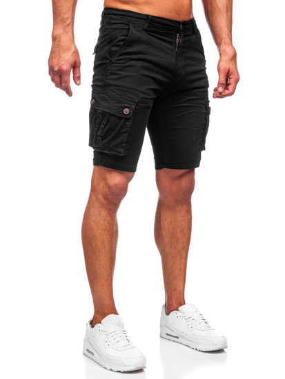 Pantalón corto tipo cargo shorts para hombre negro Bolf BB70012