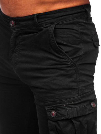 Pantalón corto tipo cargo shorts para hombre negro Bolf BB70012