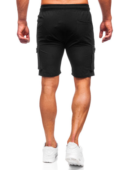 Pantalón corto tipo cargo shorts para hombre negro Bolf DC469