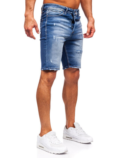 Pantalón corto vaquero para hombre azul oscuro Bolf 0369