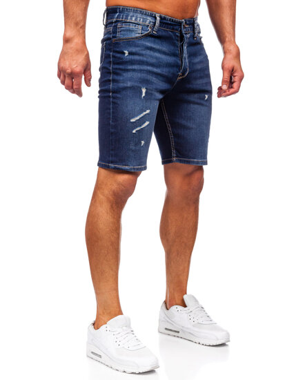 Pantalón corto vaquero para hombre azul oscuro Bolf 0438