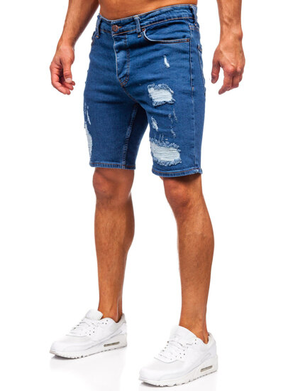 Pantalón corto vaquero para hombre azul oscuro Bolf 0790