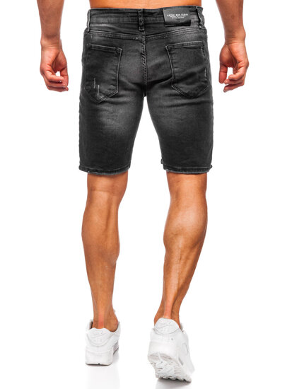 Pantalón corto vaquero para hombre negro Bolf 0376