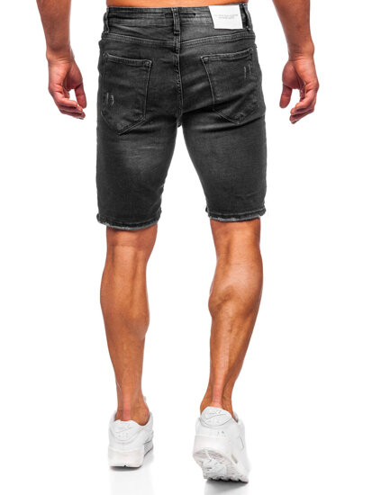 Pantalón corto vaquero para hombre negro Bolf 0386