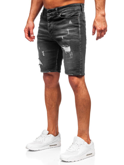 Pantalón corto vaquero para hombre negro Bolf 0389