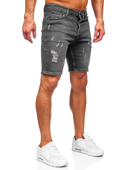 Pantalón corto vaquero para hombre negro Bolf 0525